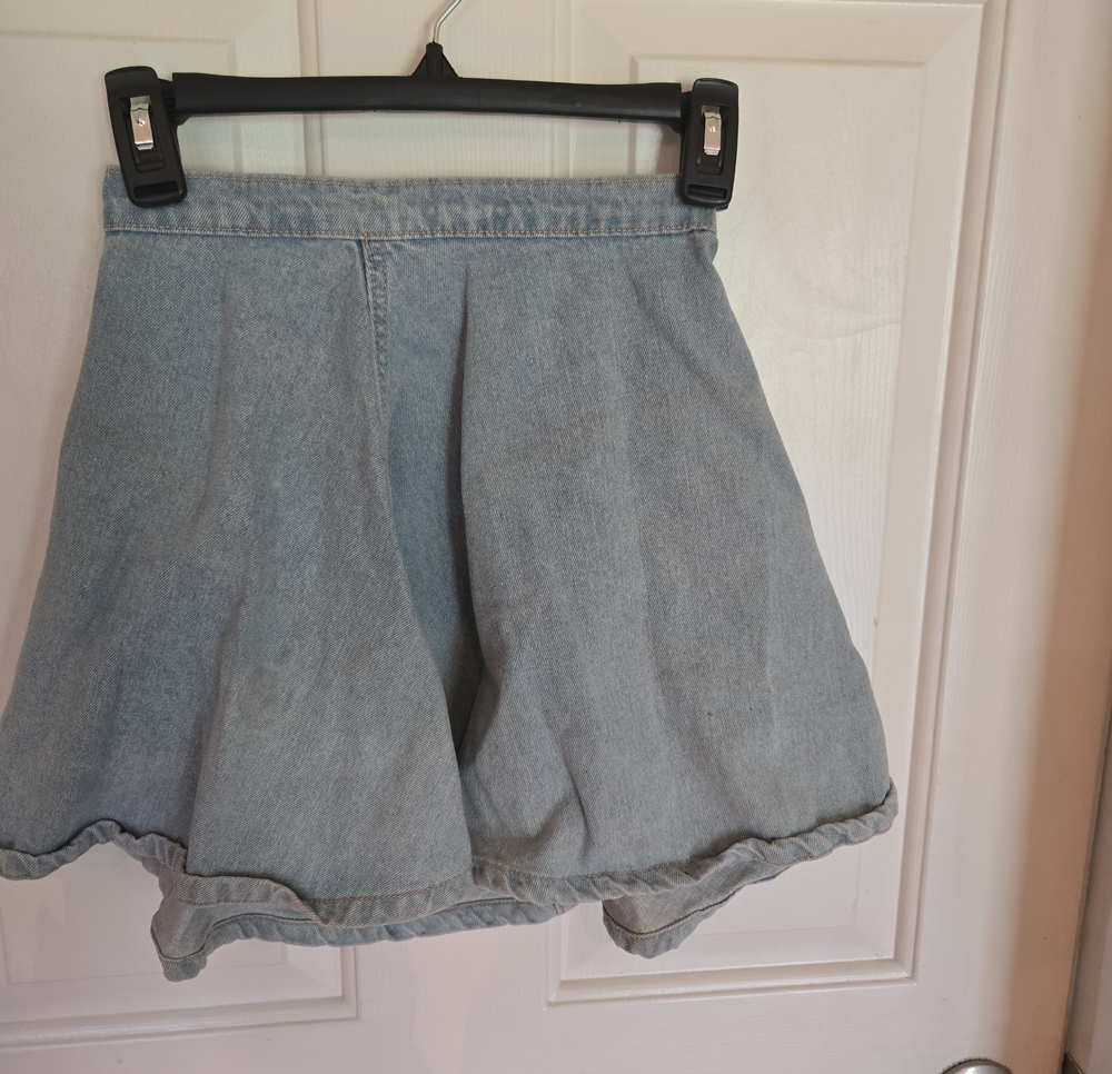 American Apparel Light Blue Denim Skater Skirt